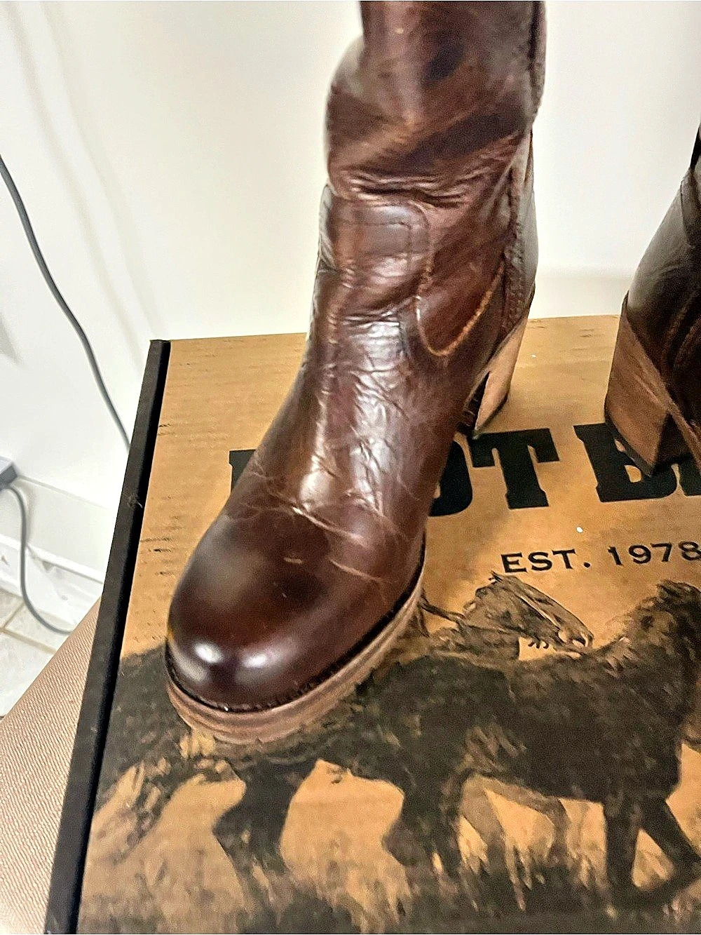Cleo + Wolf Leather Heeled Boots Brown US 8.5 - Picture 3 of 11